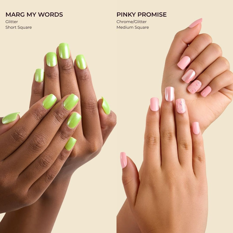 Prelaunch Bright & Bubbly: Glue-On Gel Nails