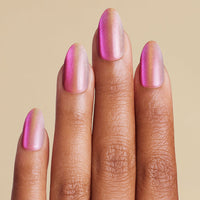 Pink Rose Gold magnetic almond press on nails